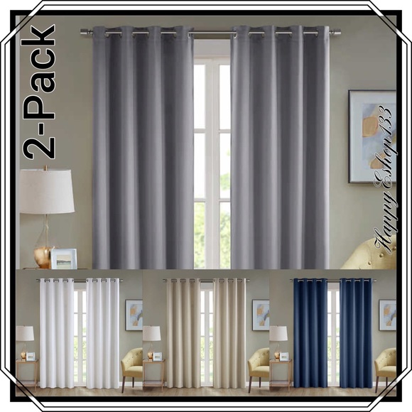 Beautyrest Black Luxurious Magnetic Closure Window Curtain, 2-Pack - Picture 16 of 16